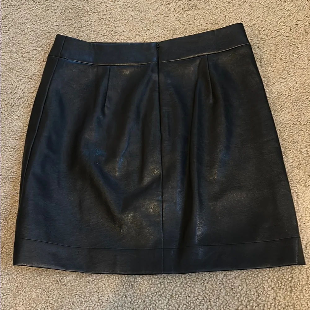 Jcrew Factory Black Faux Leather A-Line Skirt